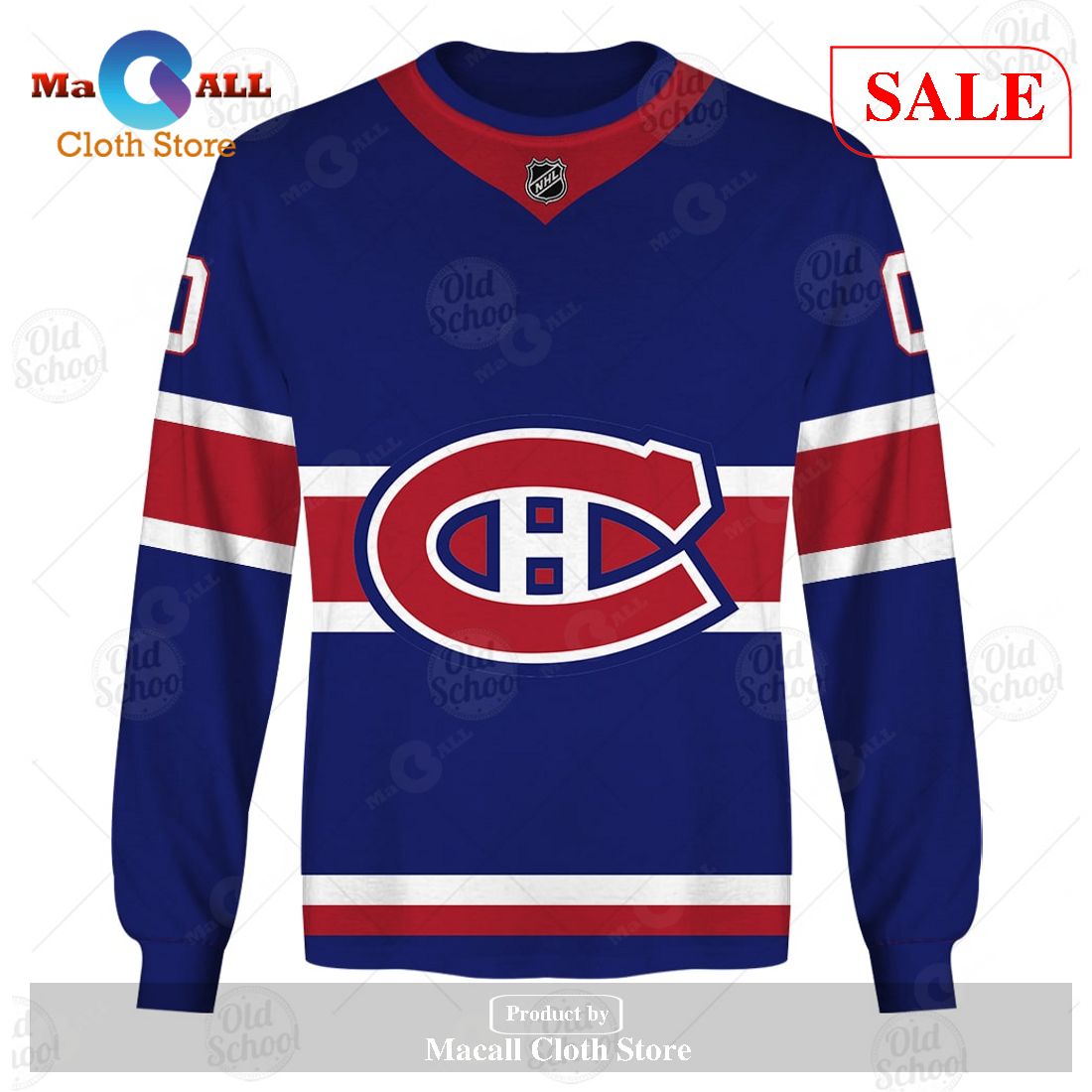 NHL Montreal Canadiens Custom Name Number 2022 - 2023 Reverse Retro Jersey  Zip Up Hoodie