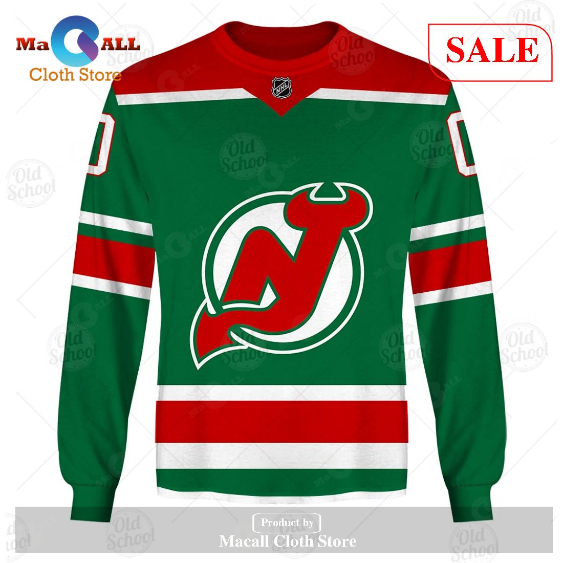 NHL New Jersey Devils Custom Name Number 2021 Reverse Retro Alternate Jersey  Pullover Hoodie