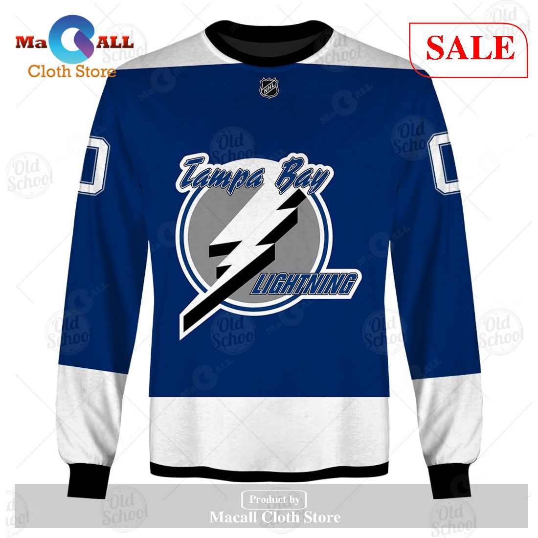 NHL Tampa Bay Lightning Custom Name Number 2021 Reverse Retro Alternate  Jersey Zip Up Hoodie