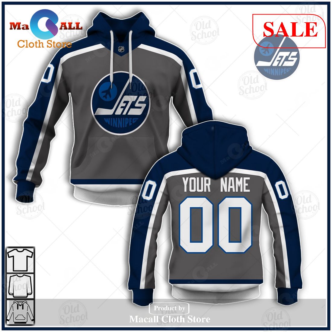 [SALE] Personalized Name And Number NHL Winnipeg Jets Reverse Retro Alternate Jersey Hoodie Sweatshirt 3D