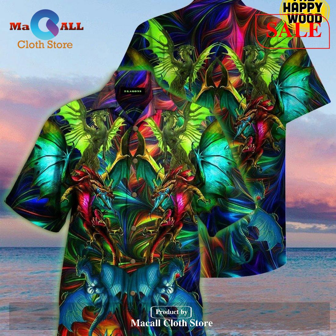Amazing Dragon 3D Hawaiian Hawaii Shirt