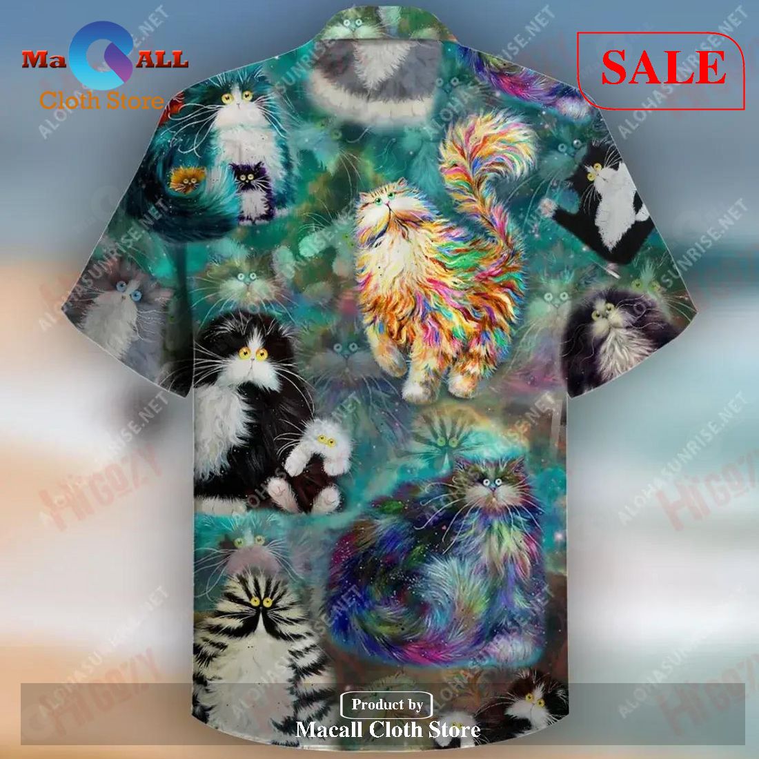 Amazing Furball Cat Ocean For Men Unisex Hawaiian Shirt