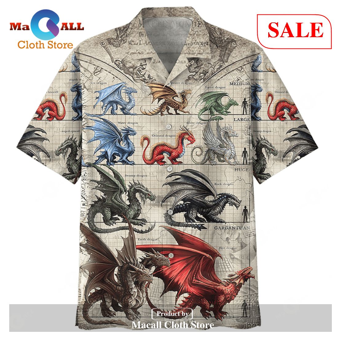 Amazing Original Dragons For Men Women Hawaiian Shirt
