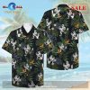 Black Red Palm Tree Pattern Print Men Short Sleeve Shirt