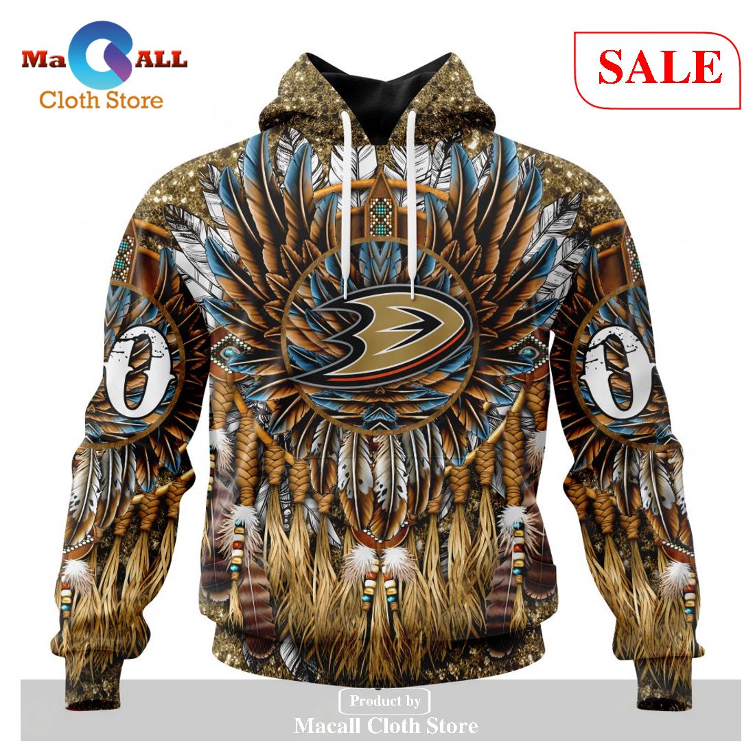 [SALE] Personalized NHL Anaheim Ducks Special Native Costume Design Hoodie Sweatshirt 3D
