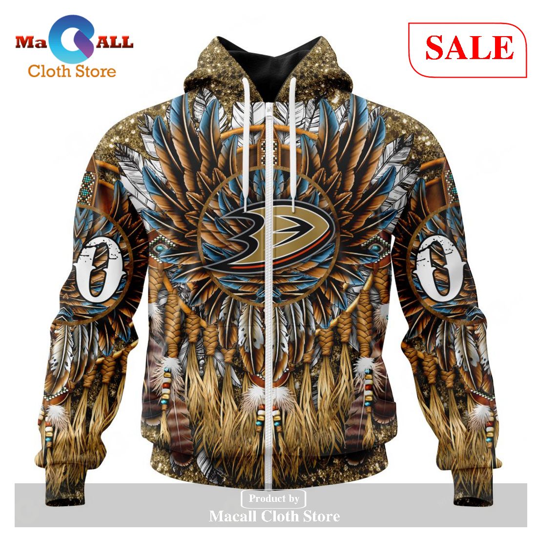 [SALE] Personalized NHL Anaheim Ducks Special Native Costume Design Hoodie Sweatshirt 3D