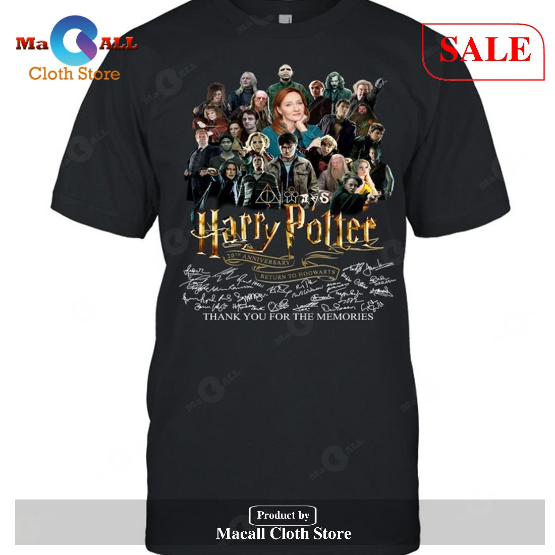 Harry Potter Signatures Thank You For The Memories-Unisex T-Shirt Limited Edition Harry Potter Signatures Thank You For The Memories-Unisex T-Shirt Limited Edition
