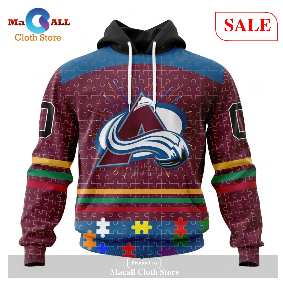 [SALE] Personalized NHL Colorado Avalanche – Specialized Fearless Aganst Autism Hoodie Sweatshirt 3D