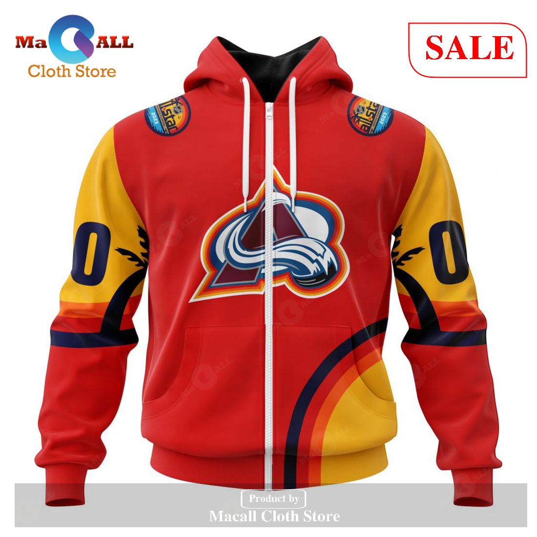[SALE] Personalized NHL Colorado Avalanche Special ALL-Star Game Design With Florida Sunset Hoodie Sweatshirt 3D