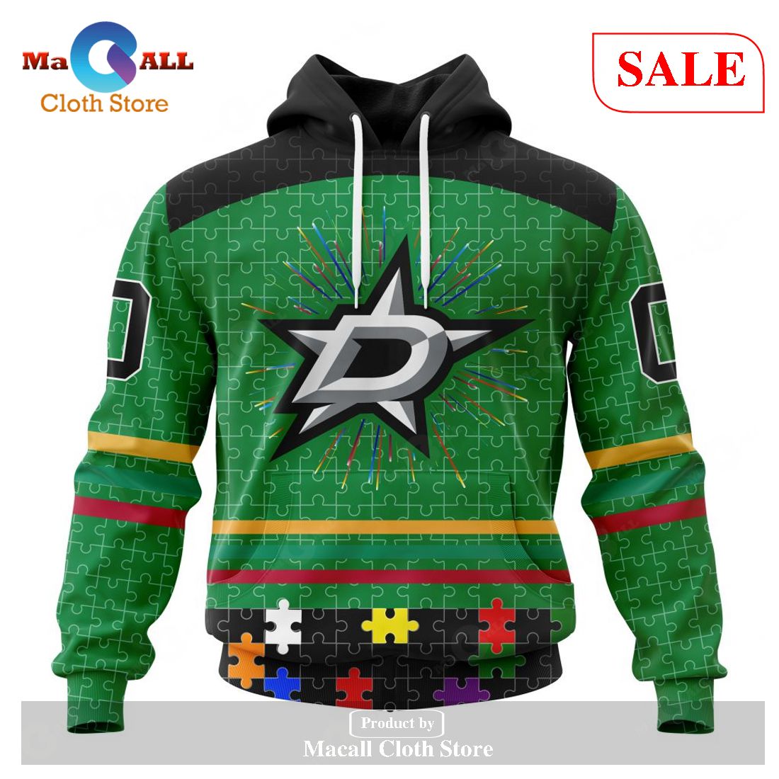 [SALE] Personalized NHL Dallas Stars – Specialized Fearless Aganst Autism Hoodie Sweatshirt 3D