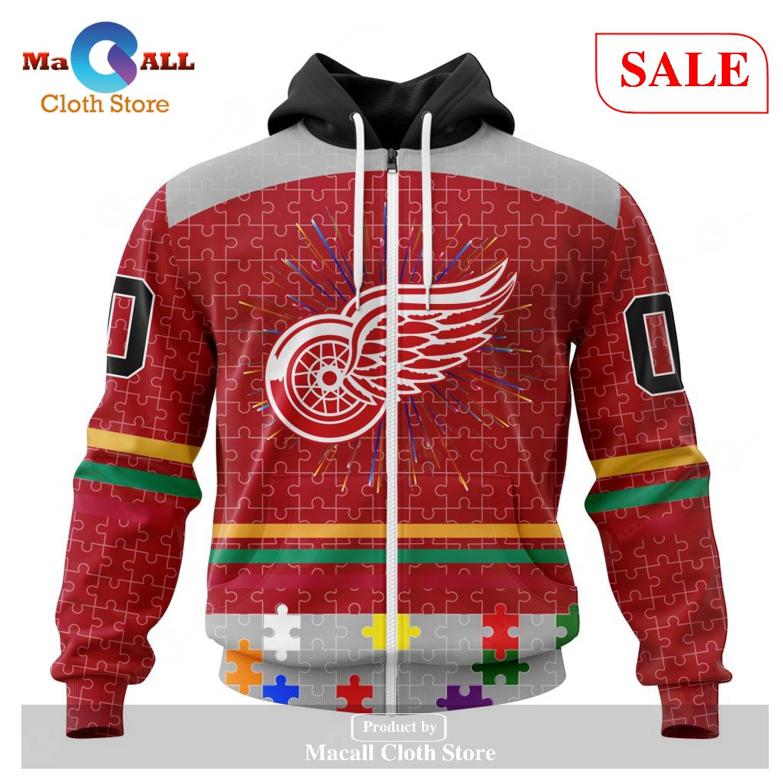 [SALE] Personalized NHL Detroit Red Wings – Specialized Fearless Aganst Autism Hoodie Sweatshirt 3D