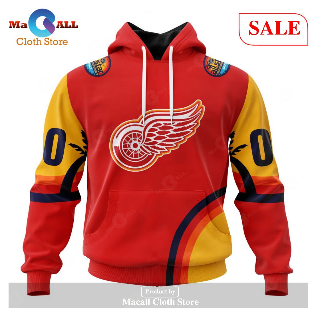 [SALE] Personalized NHL Detroit Red Wings Special ALL-Star Game Design With Florida Sunset Hoodie Sweatshirt 3D