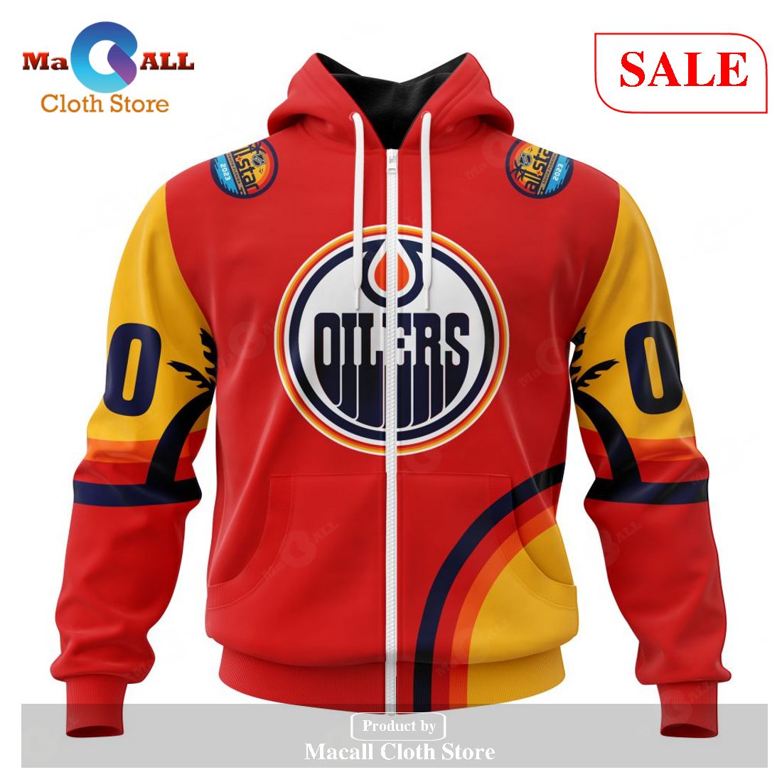 [SALE] Personalized NHL Edmonton Oilers Special ALL-Star Game Design With Florida Sunset Hoodie Sweatshirt 3D