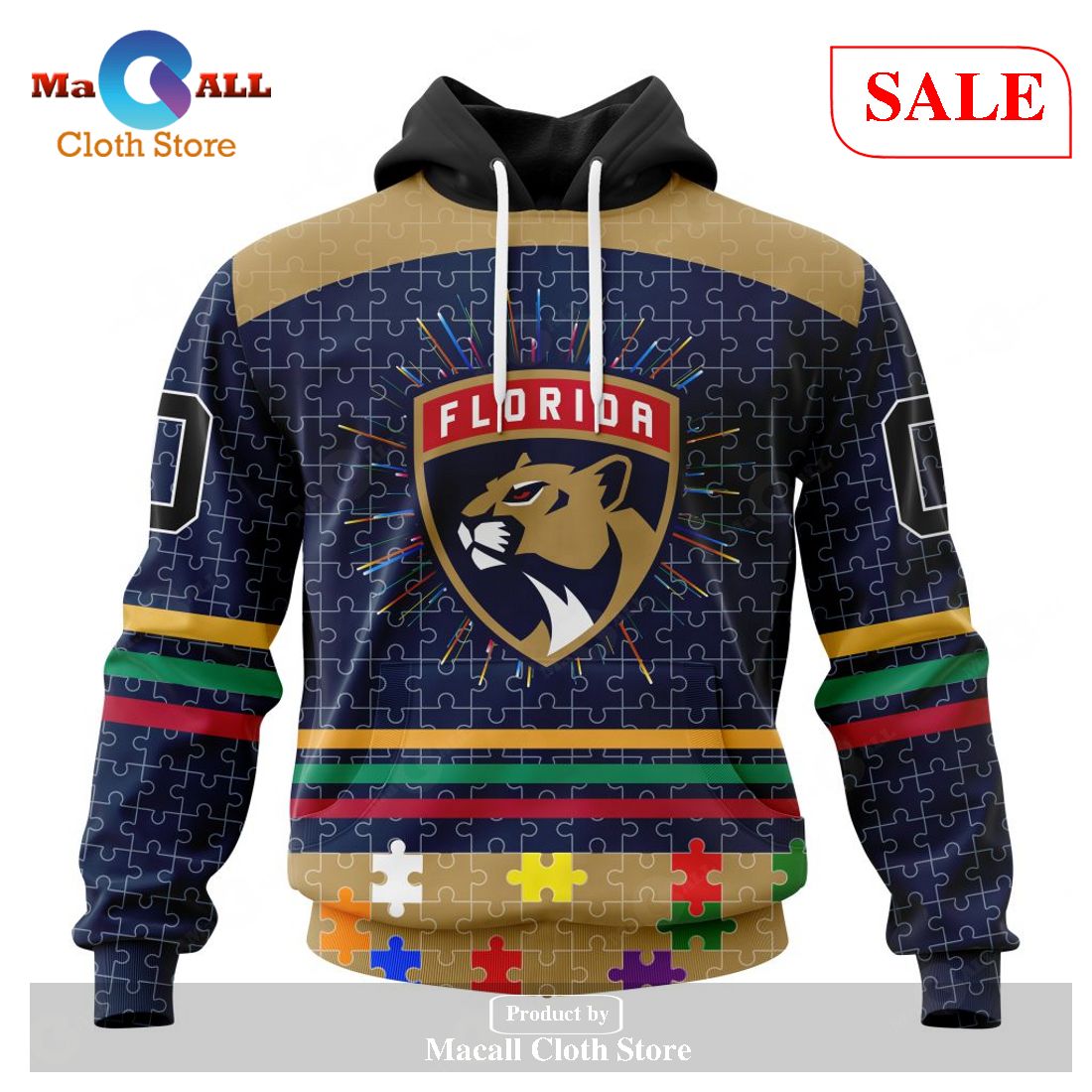 [SALE] Personalized NHL Florida Panthers – Specialized Fearless Aganst Autism Hoodie Sweatshirt 3D
