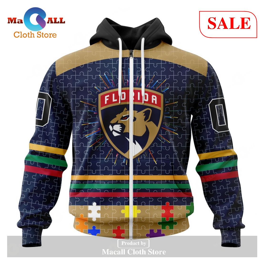 [SALE] Personalized NHL Florida Panthers – Specialized Fearless Aganst Autism Hoodie Sweatshirt 3D