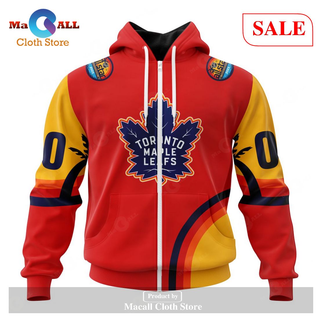 [SALE] Personalized NHL Toronto Maple Leafs Special ALL-Star Game Design With Florida Sunset Hoodie Sweatshirt 3D