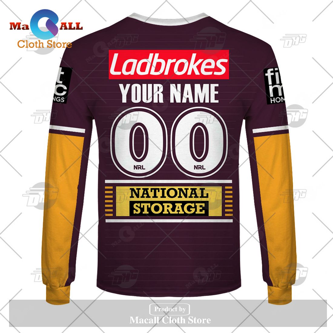 Brisbane Broncos NRL Personalized 3D Hoodies Home Jersey - USALast