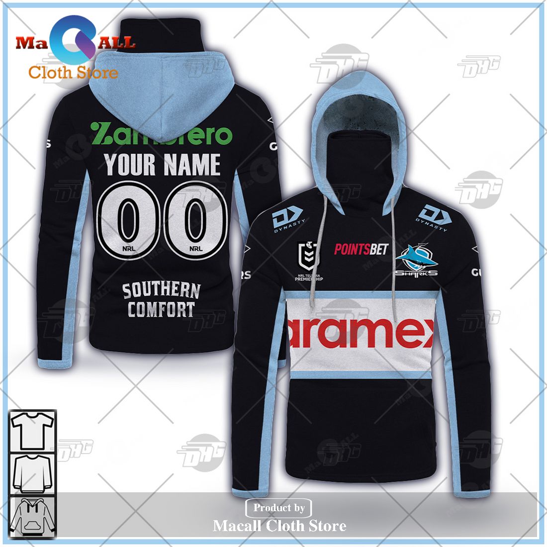 Personalize NRL Cronulla-Sutherland Sharks 2023 Away Jersey Hoodie Sweatshirt 3D Personalize NRL Cronulla-Sutherland Sharks 2023 Away Jersey Hoodie Sweatshirt 3D