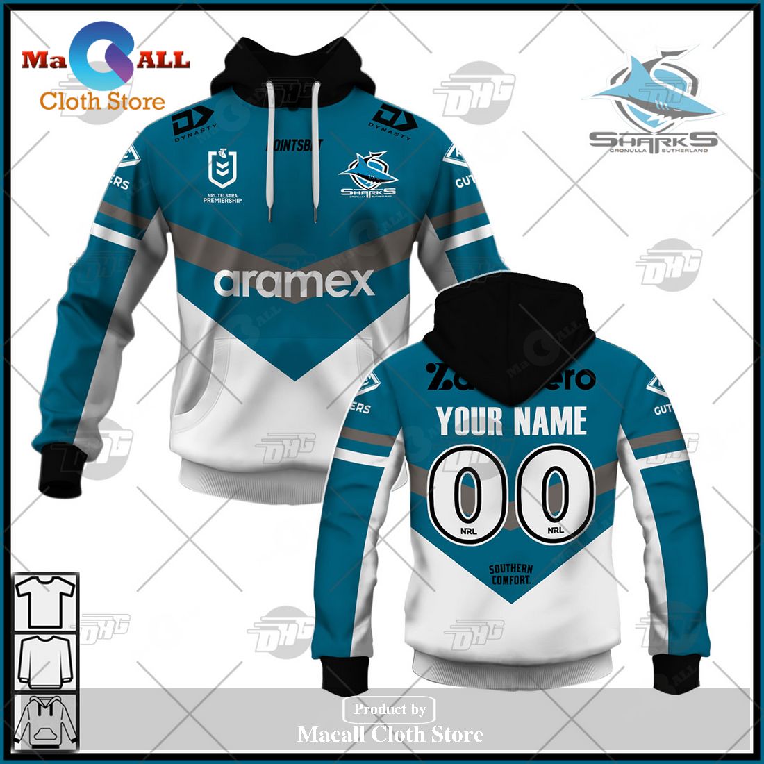 Personalize NRL Cronulla-Sutherland Sharks 2023 Heritage Jersey Hoodie Sweatshirt 3D Personalize NRL Cronulla-Sutherland Sharks 2023 Heritage Jersey Hoodie Sweatshirt 3D
