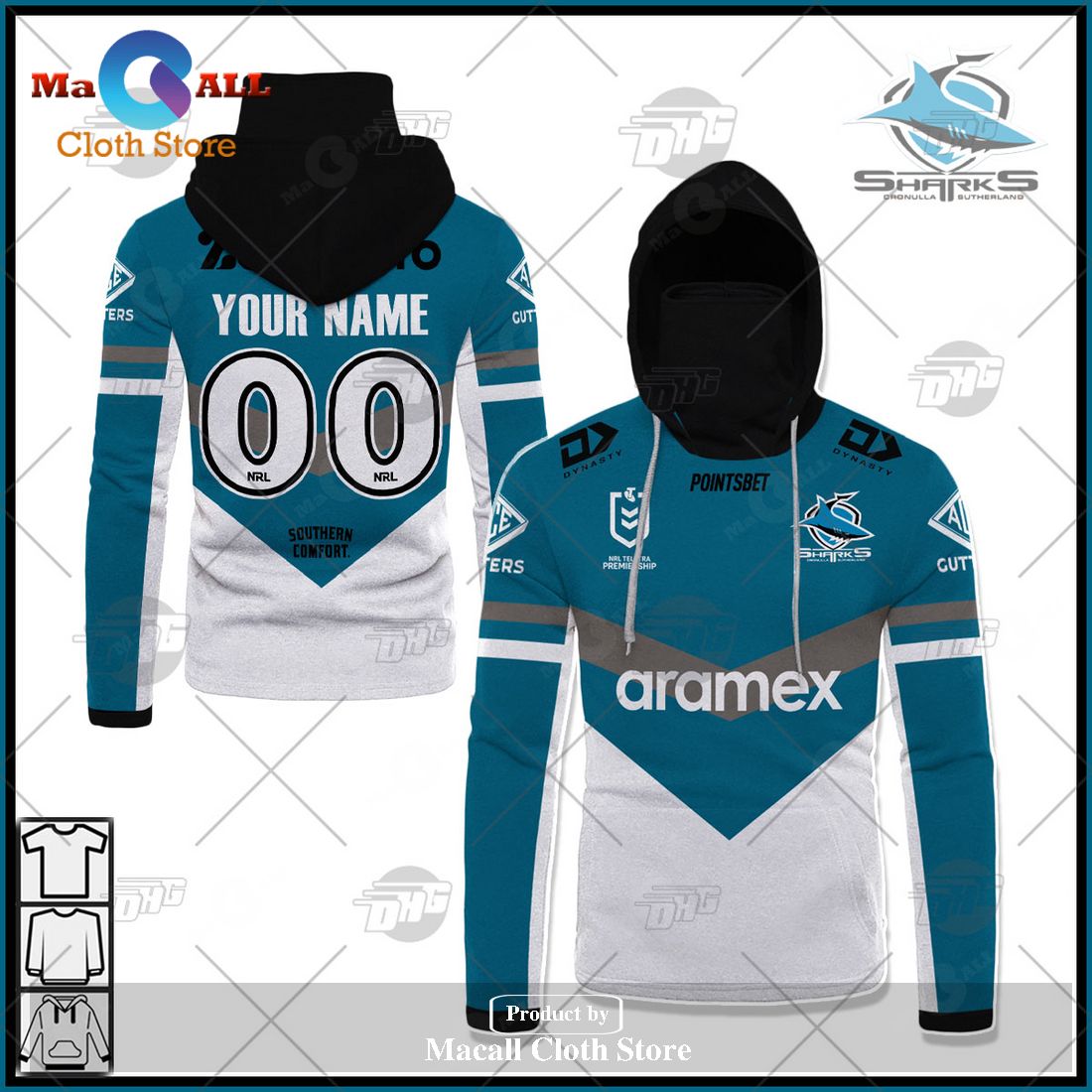 Personalize NRL Cronulla-Sutherland Sharks 2023 Heritage Jersey Hoodie Sweatshirt 3D Personalize NRL Cronulla-Sutherland Sharks 2023 Heritage Jersey Hoodie Sweatshirt 3D