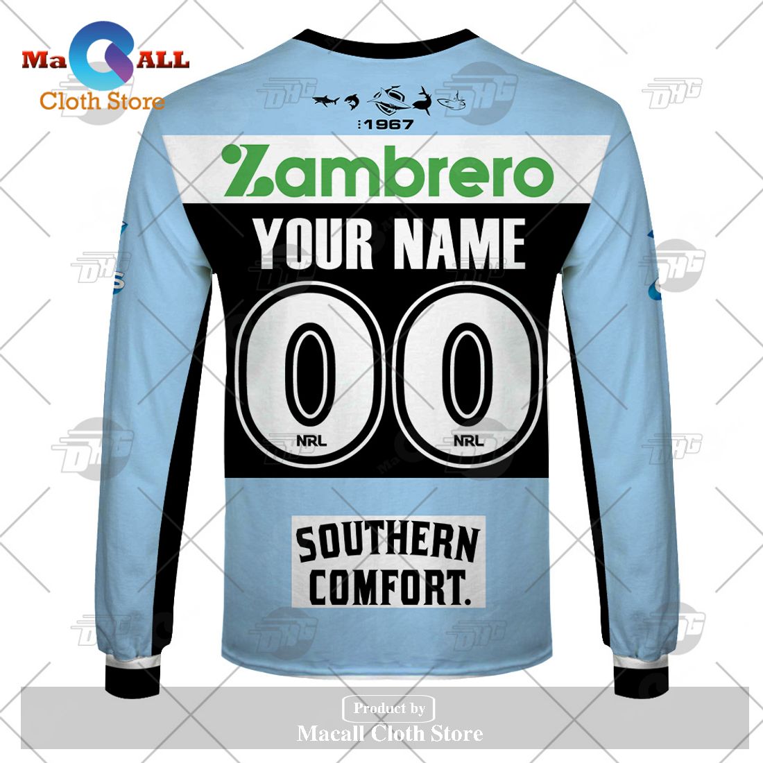 Personalize NRL Cronulla-Sutherland Sharks 2023 Home Jersey Hoodie Sweatshirt 3D Personalize NRL Cronulla-Sutherland Sharks 2023 Home Jersey Hoodie Sweatshirt 3D