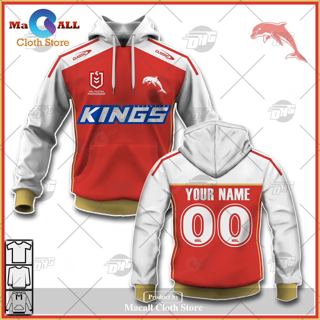 Personalize NRL Dolphins 2023 Heritage Jersey Hoodie Sweatshirt 3D Personalize NRL Dolphins 2023 Heritage Jersey Hoodie Sweatshirt 3D