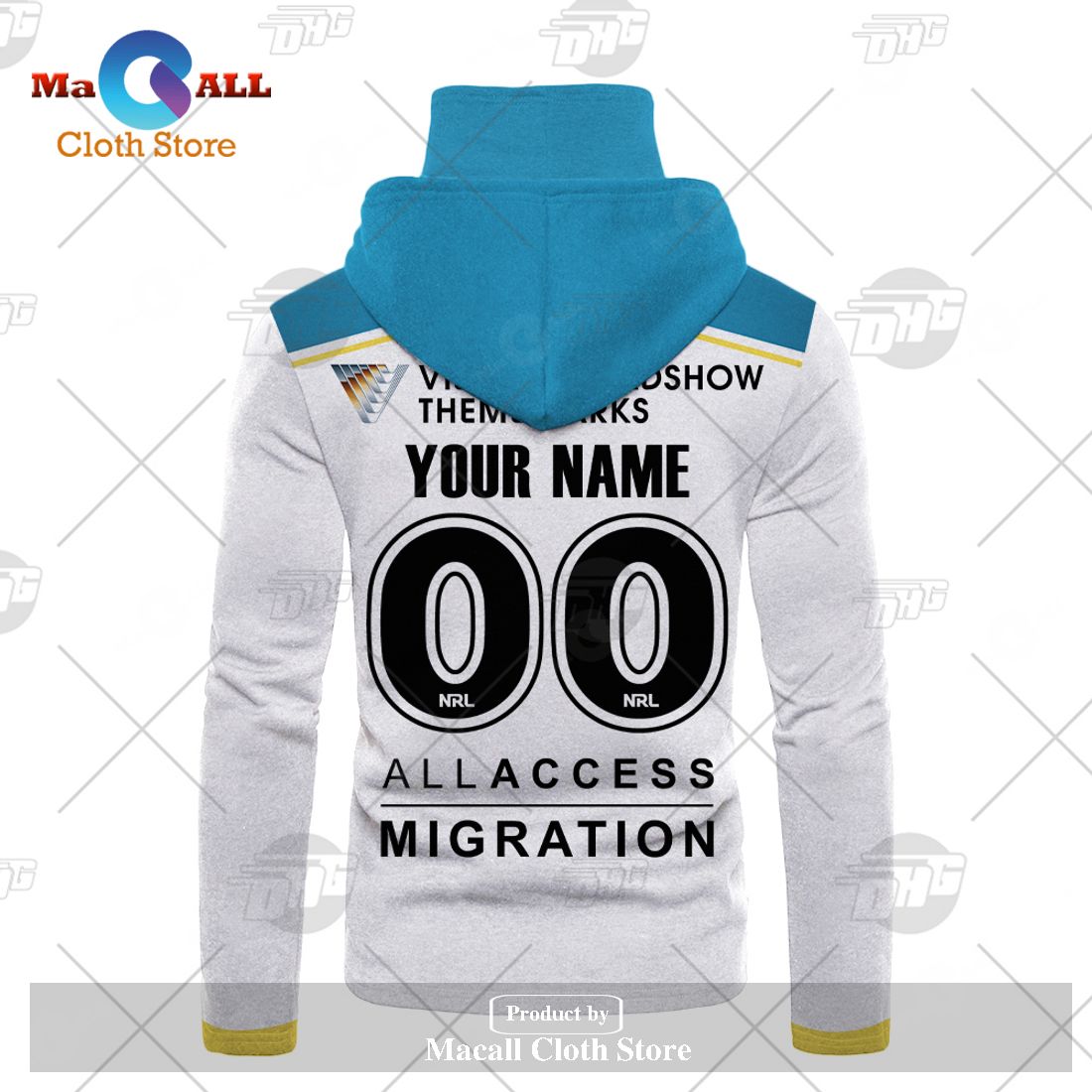 Personalize NRL Gold Coast Titans 2023 Away Jersey Hoodie Sweatshirt 3D Personalize NRL Gold Coast Titans 2023 Away Jersey Hoodie Sweatshirt 3D