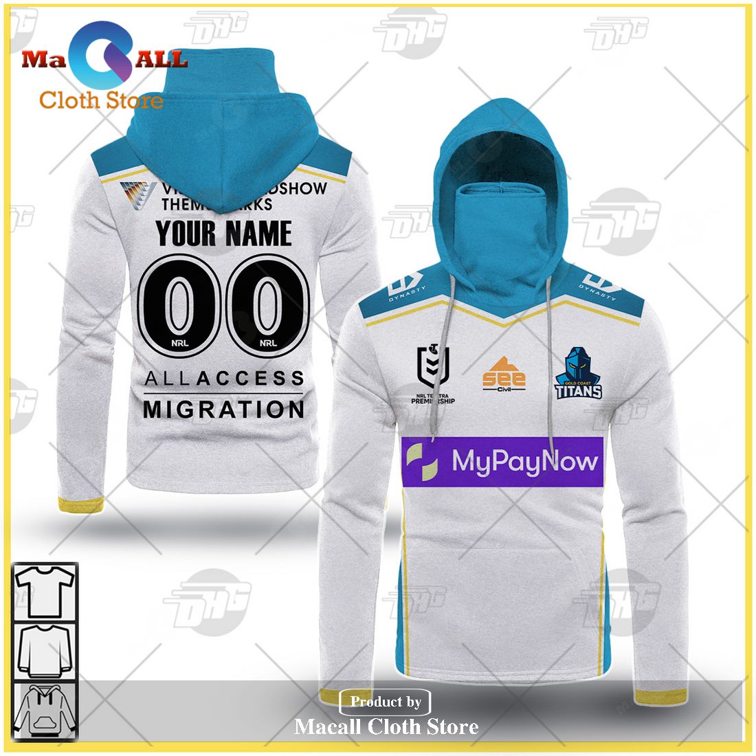 Personalize NRL Gold Coast Titans 2023 Away Jersey Hoodie Sweatshirt 3D Personalize NRL Gold Coast Titans 2023 Away Jersey Hoodie Sweatshirt 3D