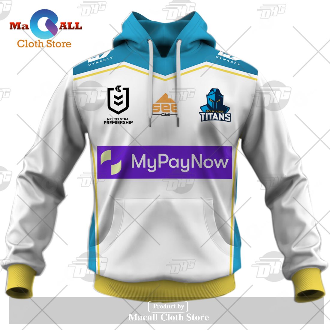 Personalize NRL Gold Coast Titans 2023 Away Jersey Hoodie Sweatshirt 3D Personalize NRL Gold Coast Titans 2023 Away Jersey Hoodie Sweatshirt 3D