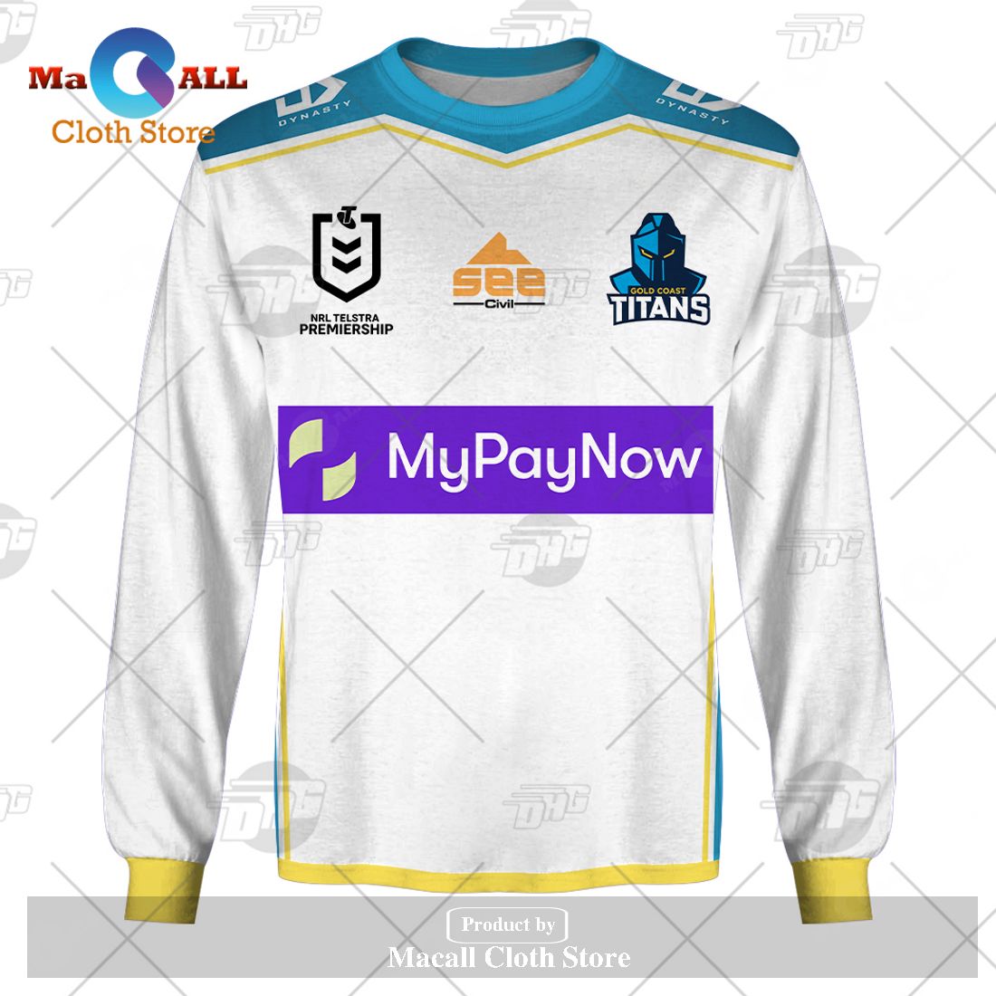 Personalize NRL Gold Coast Titans 2023 Away Jersey Hoodie Sweatshirt 3D Personalize NRL Gold Coast Titans 2023 Away Jersey Hoodie Sweatshirt 3D