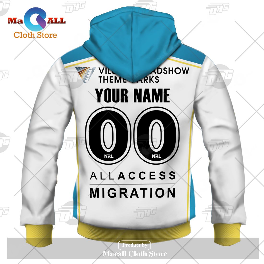 Personalize NRL Gold Coast Titans 2023 Away Jersey Hoodie Sweatshirt 3D Personalize NRL Gold Coast Titans 2023 Away Jersey Hoodie Sweatshirt 3D