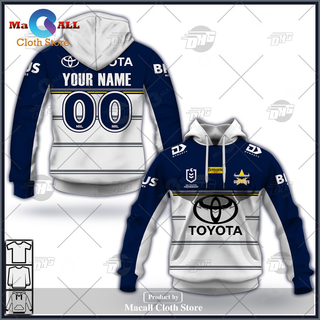 NRL North Queensland Cowboys Custom Name Number 2023 Home Jersey Fleece  Oodie