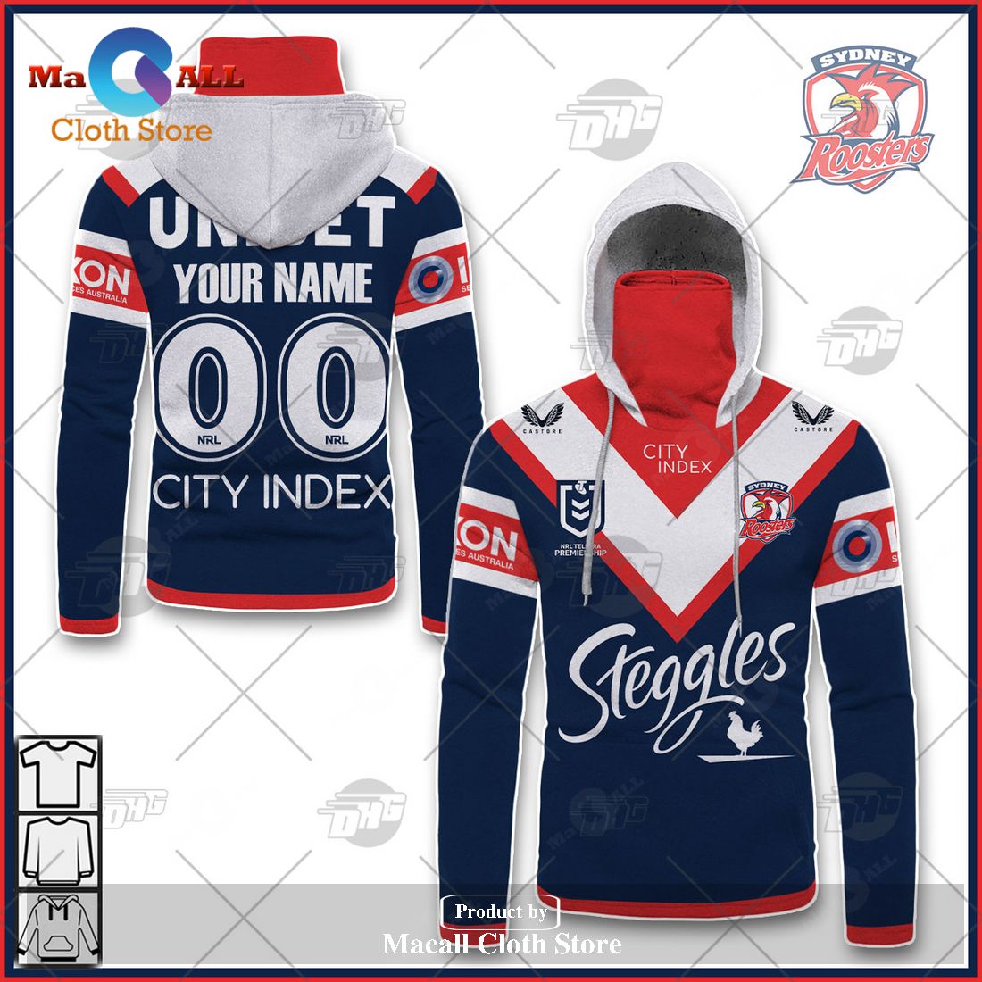 Personalize NRL Sydney Roosters 2023 Home Jersey Hoodie Sweatshirt 3D Personalize NRL Sydney Roosters 2023 Home Jersey Hoodie Sweatshirt 3D