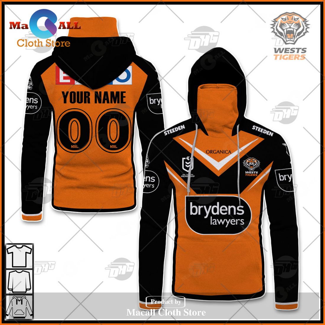Personalize NRL Wests Tigers 2023 Away Jersey Hoodie Sweatshirt 3D Personalize NRL Wests Tigers 2023 Away Jersey Hoodie Sweatshirt 3D