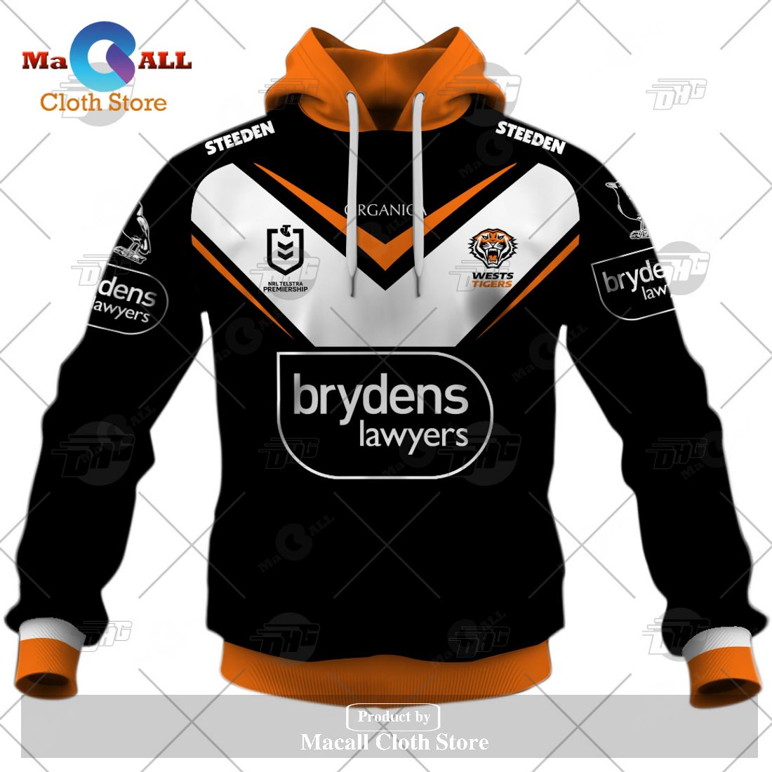 Personalize NRL Wests Tigers 2023 Home Jersey Hoodie Sweatshirt 3D Personalize NRL Wests Tigers 2023 Home Jersey Hoodie Sweatshirt 3D