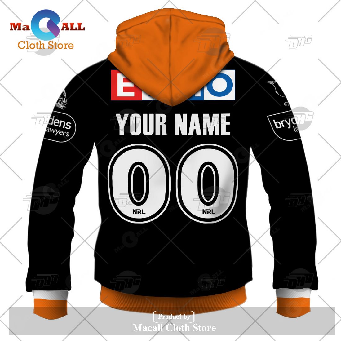 Personalize NRL Wests Tigers 2023 Home Jersey Hoodie Sweatshirt 3D Personalize NRL Wests Tigers 2023 Home Jersey Hoodie Sweatshirt 3D
