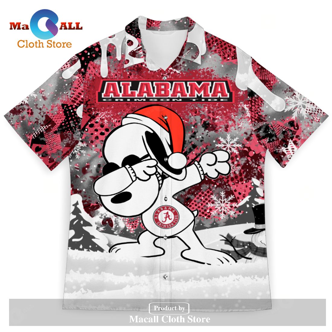 Alabama Crimson Tide Snoopy Dabbing The Peanuts Sports Football American Christmas Dripping Matching New Trends For Fans Club Gifts Hawaiian Shirt