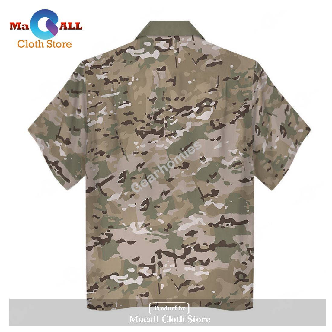 American Operational Camouflage Pattern  OCP  Hawaiian Shirt