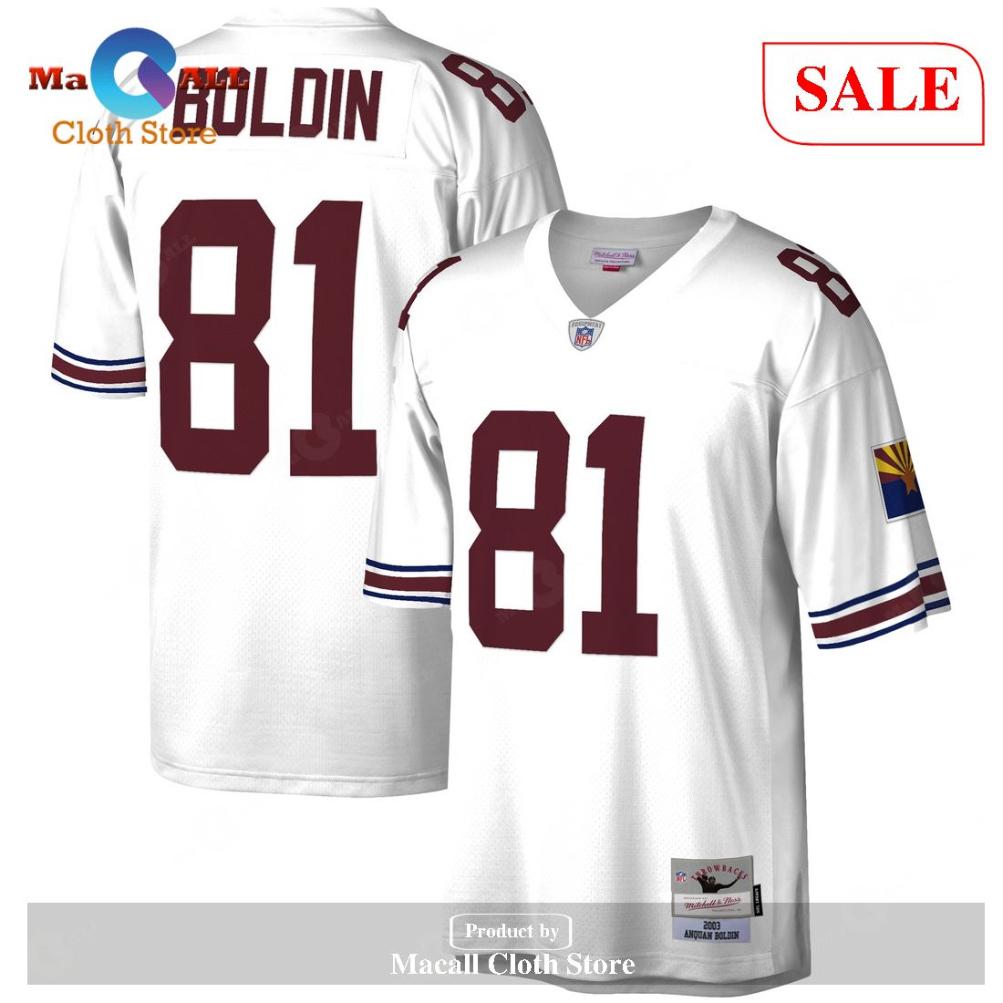 Mitchell & Ness Anquan Boldin Arizona Cardinals White 2003 Legacy Replica Jersey