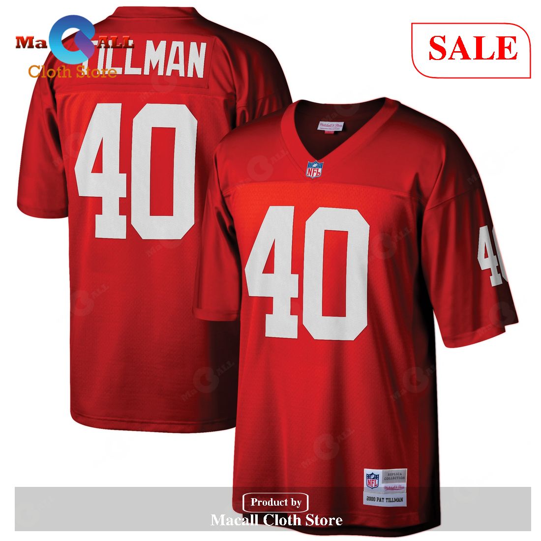 Mitchell & Ness Pat Tillman Arizona Cardinals Cardinal Big & Tall 2000 Retired Player Replica Jersey