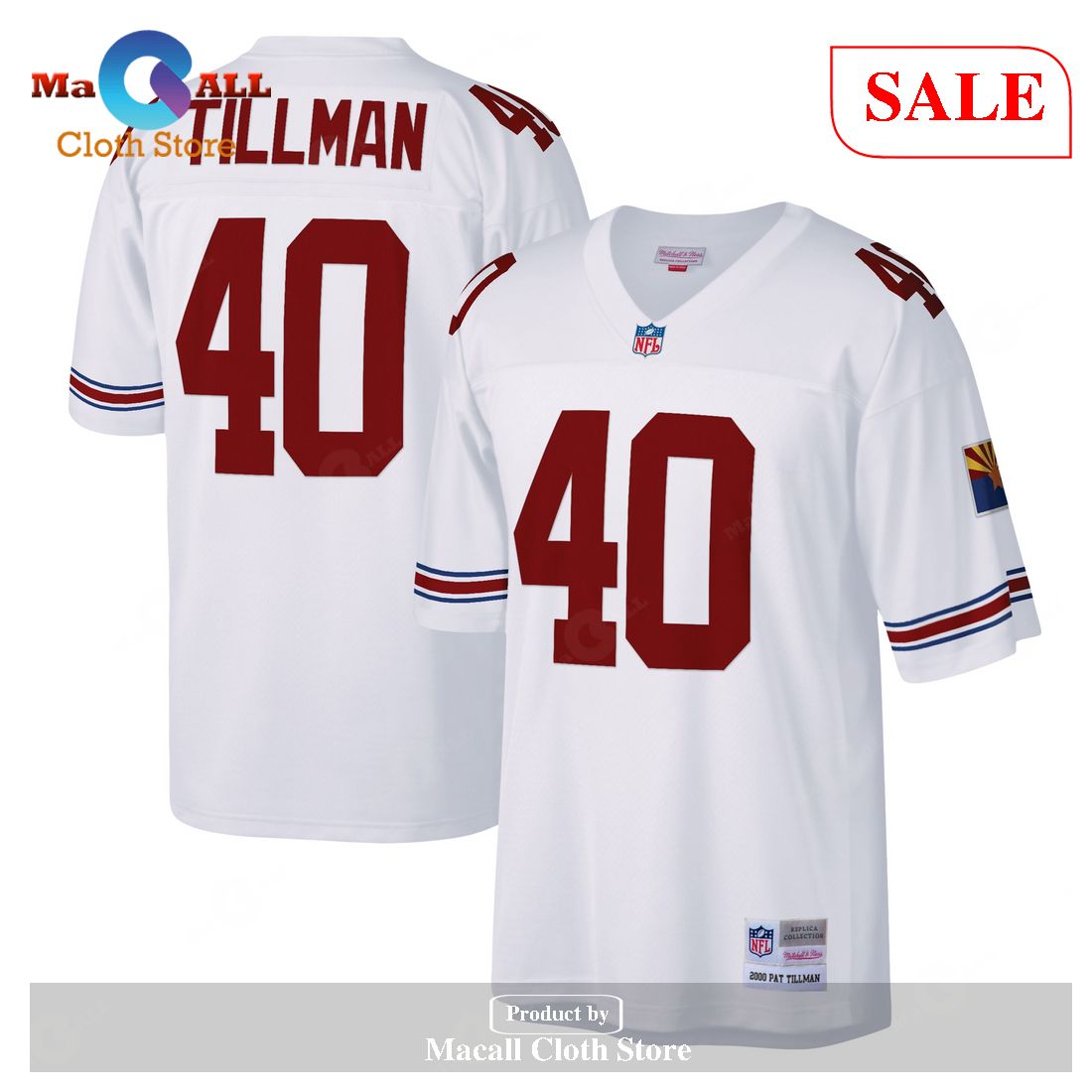 Mitchell & Ness Pat Tillman Arizona Cardinals White Legacy Replica Jersey
