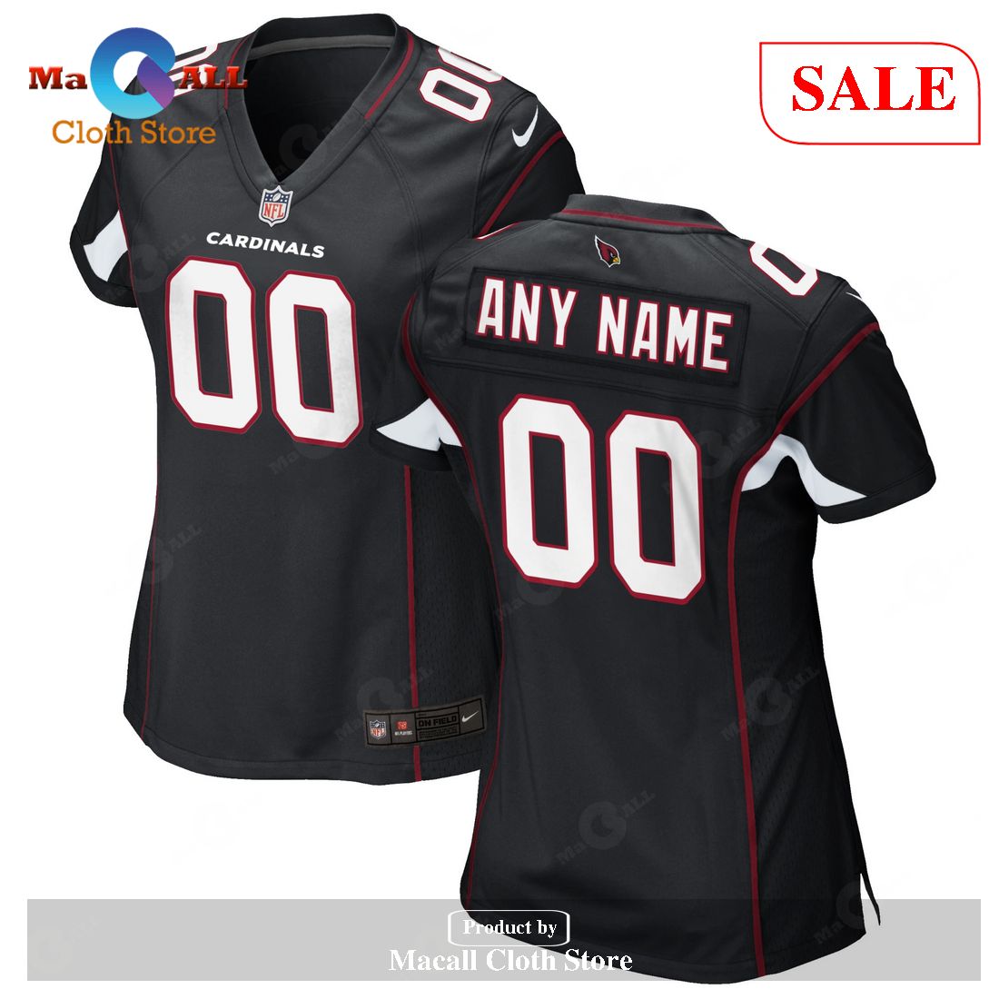 Nike Arizona Cardinals Women’s Black Alternate Custom Game Jersey