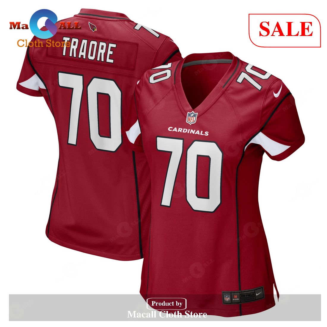 Nike Badara Traore Arizona Cardinals Women’s Cardinal Game Player Jersey