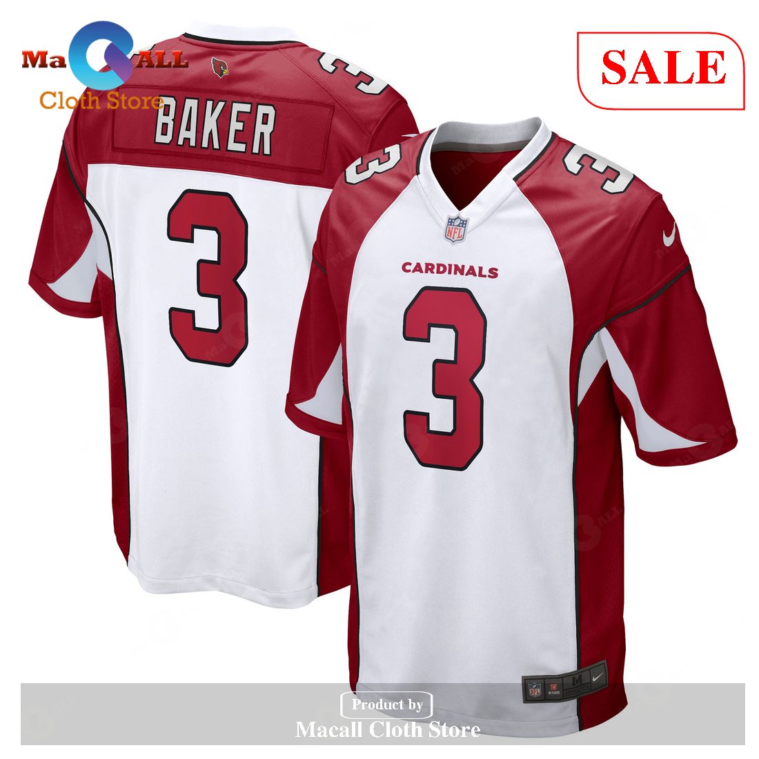 Nike Budda Baker Arizona Cardinals White Game Jersey