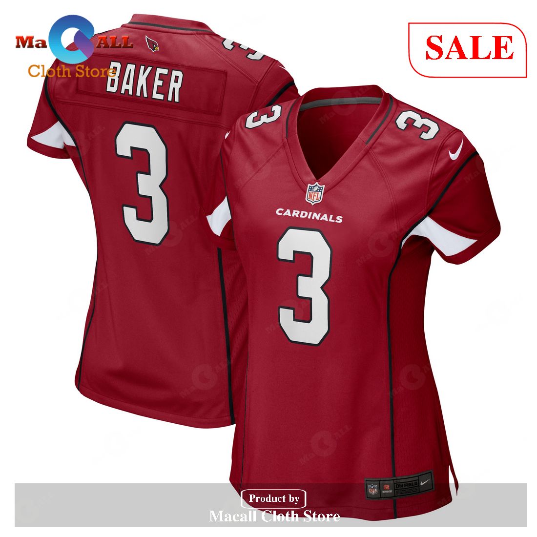 Nike Budda Baker Arizona Cardinals Women’s Cardinal Game Jersey