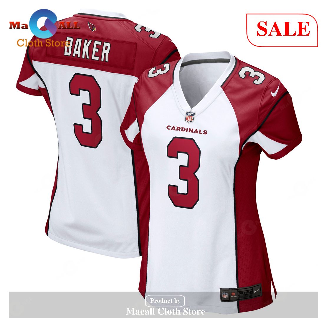Nike Budda Baker Arizona Cardinals Women’s White Game Jersey