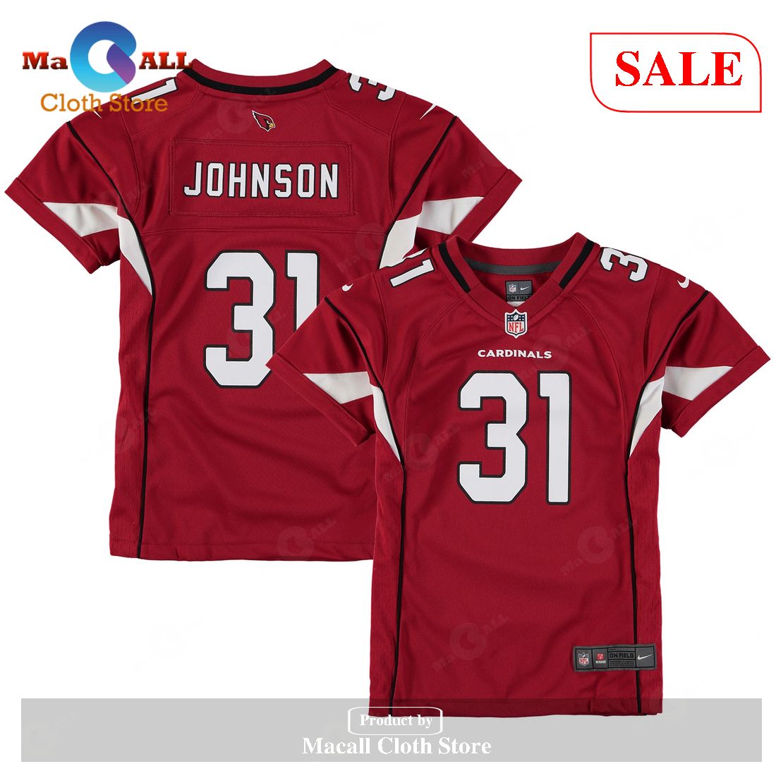 Nike David Johnson Arizona Cardinals Girls Youth Cardinal Game Jersey
