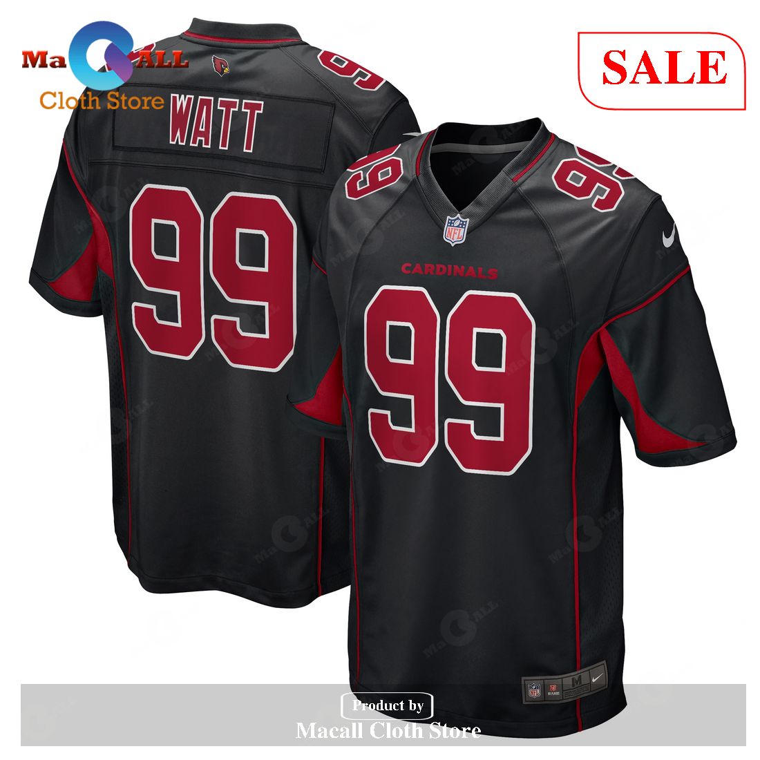 Nike J.J. Watt Arizona Cardinals Black 2nd Alternate Game Jersey