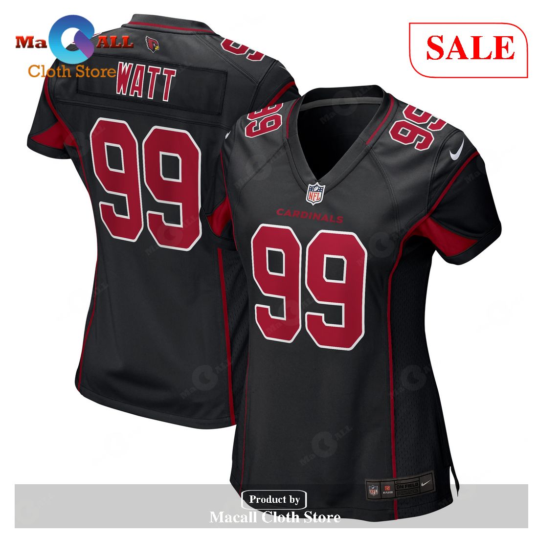 Nike J.J. Watt Arizona Cardinals Women’s Black 2nd Alternate Game Jersey