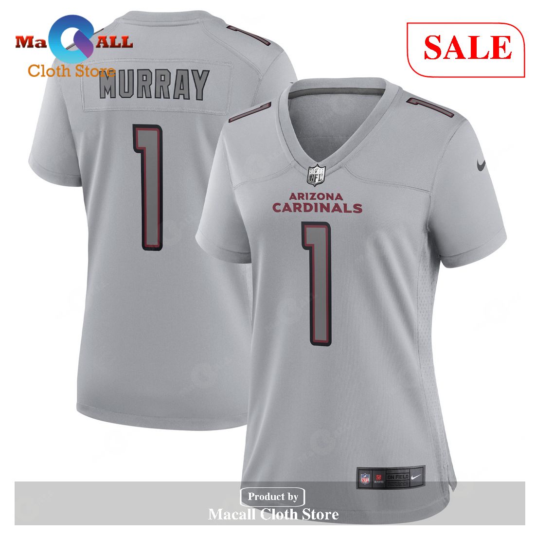 Nike Kyler Murray Arizona Cardinals Women’s Gray Atmosphere Fashion Game Jersey